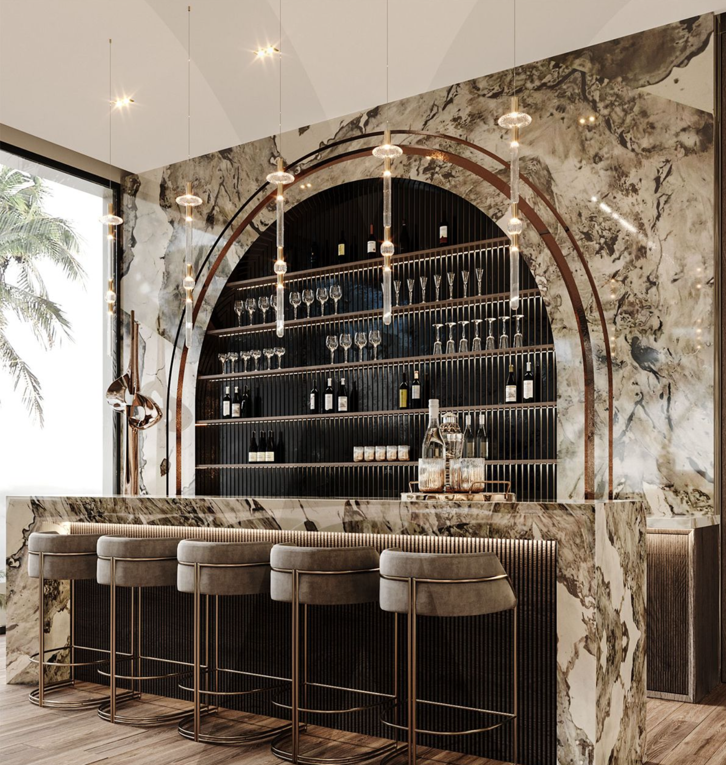Mid Century Modern Design Style Lobby in Pompano Beach Florida