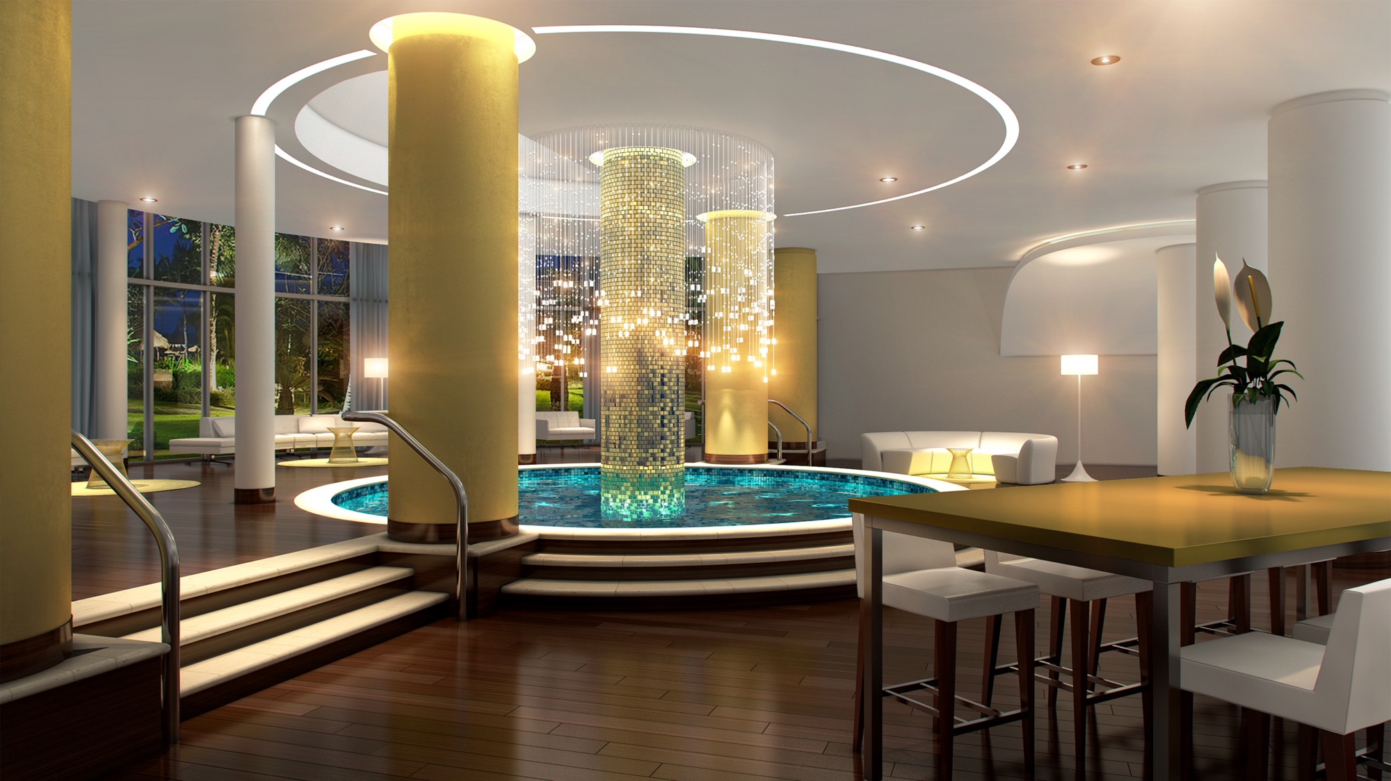 Mid Century Modern Design Style Lobby in Miami Beach