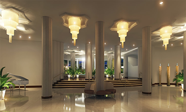 Interior Design South Florida Miami Beach florida Lobby Mid Century Modern Design style