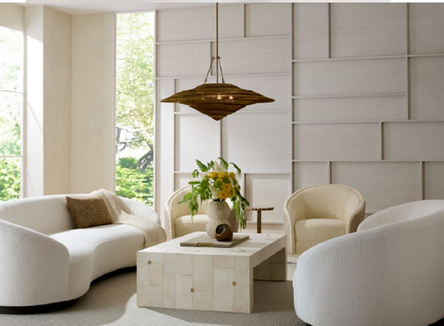 Detail of panels and pendant lights